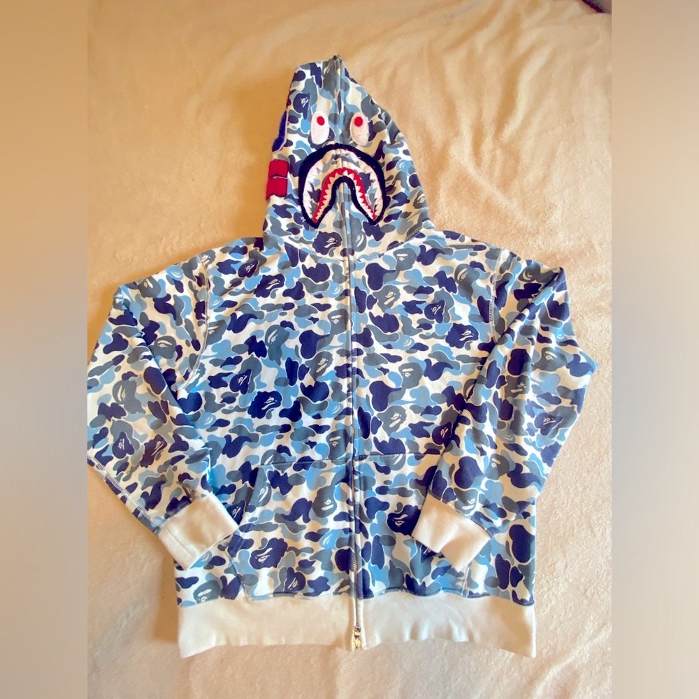 A Bathing Ape Camo Shark Hoodie